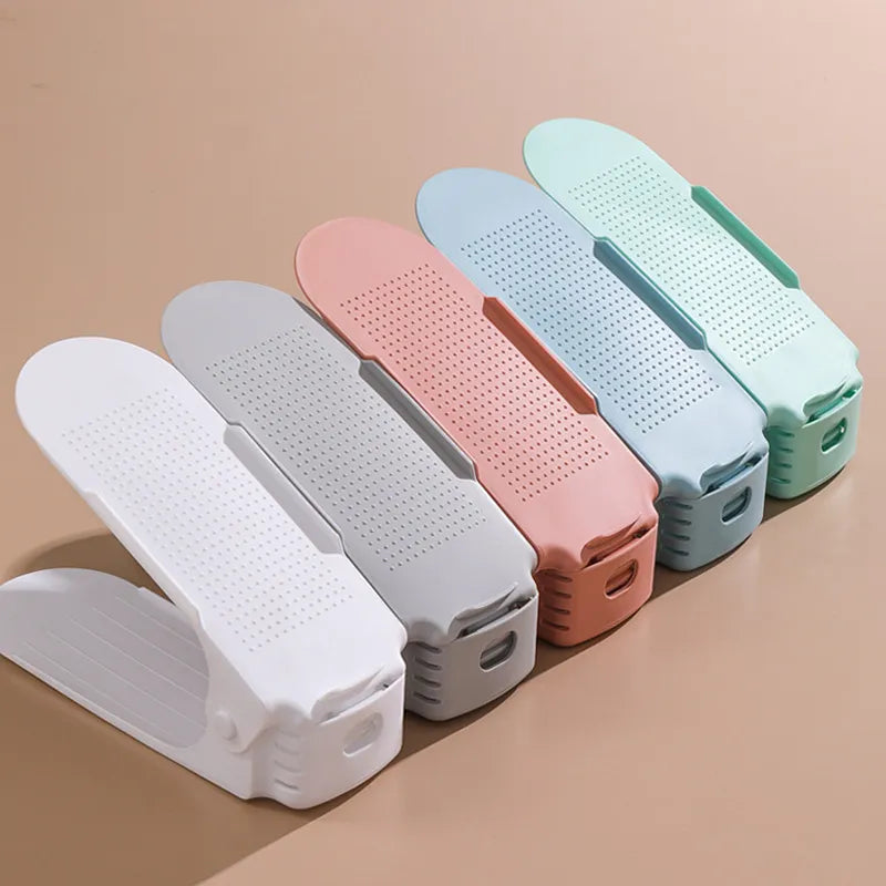 Rangements à Chaussures Ajustables RANGEO™ blancs (Lot de 5)