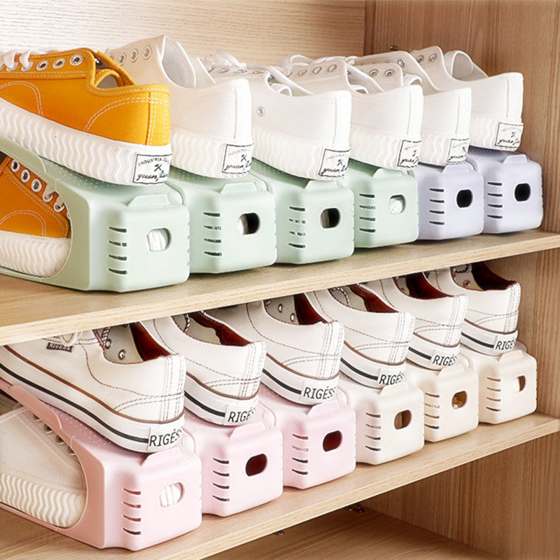 Rangements à Chaussures Ajustables RANGEO™ blancs (Lot de 5)