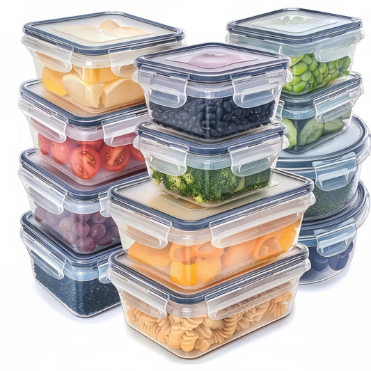 Lot 8 Boîtes Hermétiques Alimentaires Sans BPA