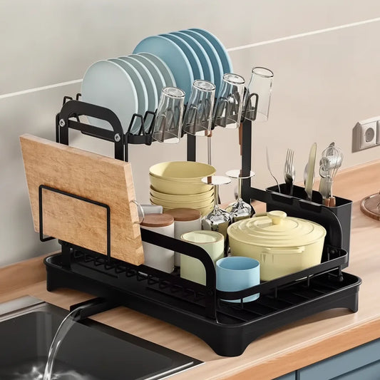Égouttoir Vaisselle 2 Niveaux - Rangement Cuisine Organisé