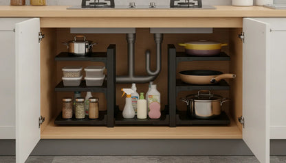 Étagère de Cuisine 4 Niveaux Réglable