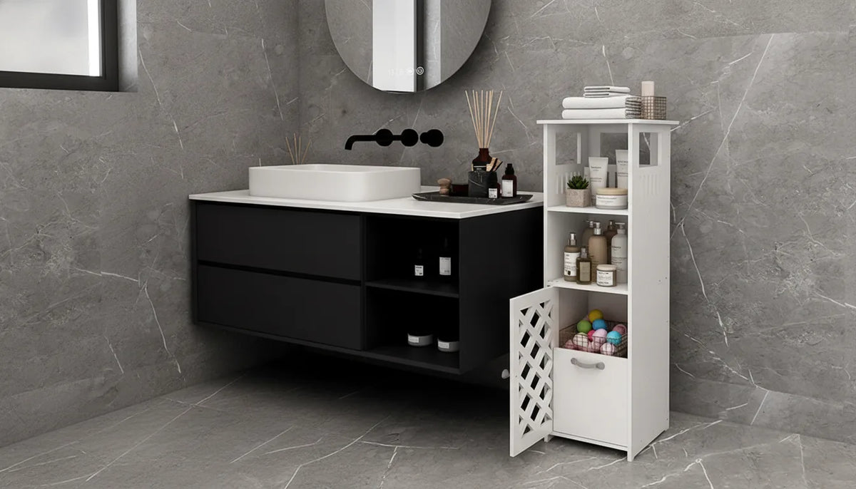 Armoire d'angle étanche avec étagère ouverte