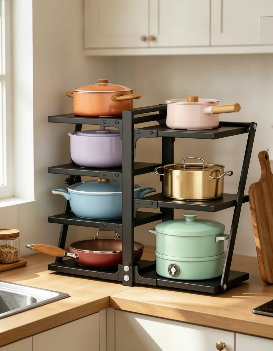 Étagère de Cuisine 4 Niveaux Réglable
