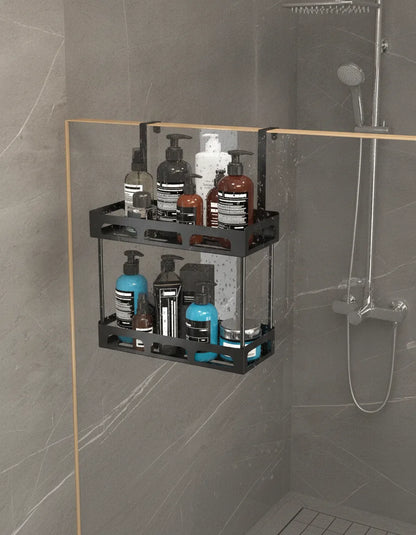 Étagère Douche Métal Noir Suspendue
