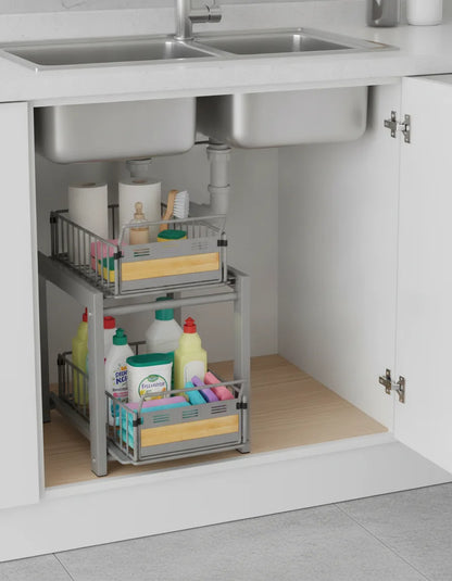 Organisateur Coulissant 2 Niveaux pour Cuisine