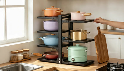 Étagère de Cuisine 4 Niveaux Réglable
