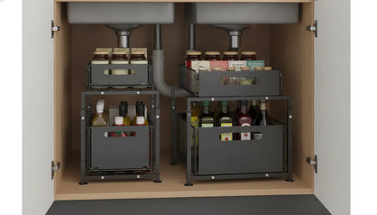 Organisateur Coulissant 2 Niveaux pour Cuisine