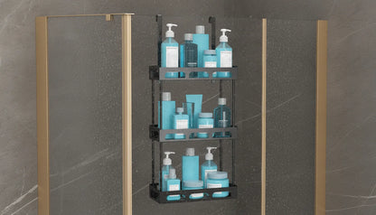 Étagère Douche Métal Noir Suspendue