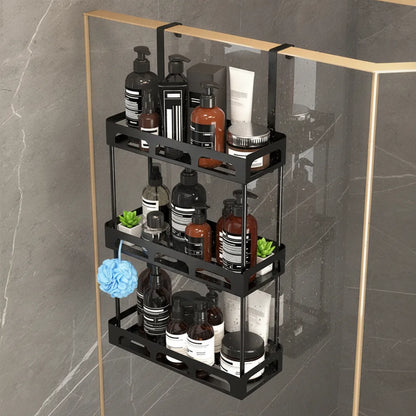 Étagère Douche Métal Noir Suspendue